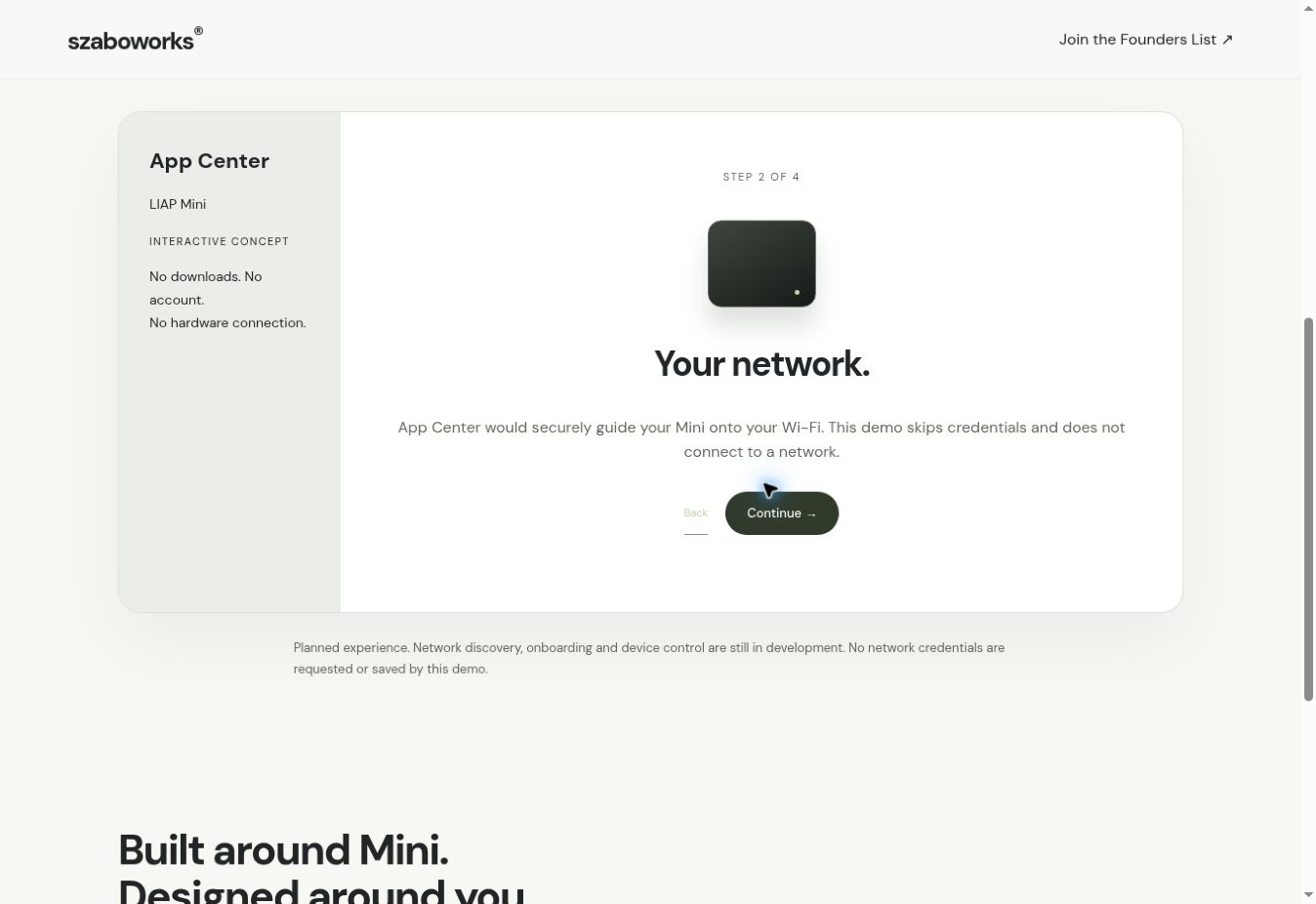 App Center network setup preview